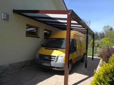 Garážové stání hnědá RAL 8017 400 x 350 cm provedení PROFI